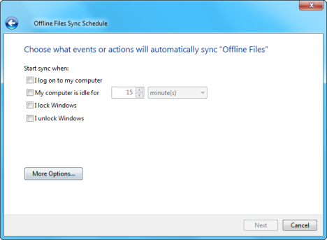 Configuración del centro de sincronización en Windows 7