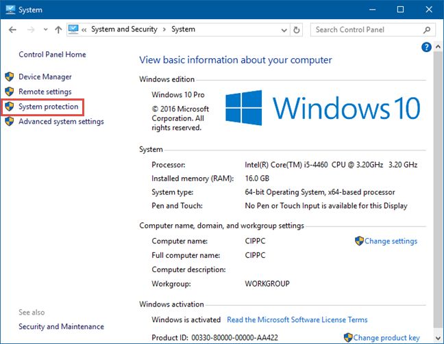 Windows, Restaurar sistema