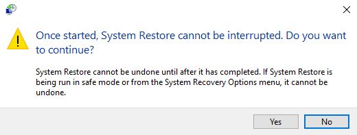 Windows, Restaurar sistema