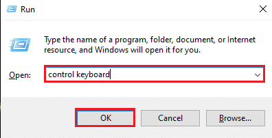 Escriba el teclado de control y presione Entrar |  Arreglar el retraso de entrada del teclado en Windows 10