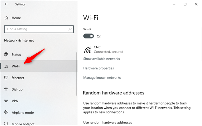 La conexión a la red Wi-Fi