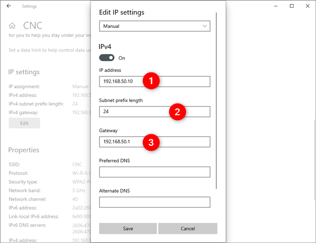 Configuración de una dirección IP estática en Windows 10