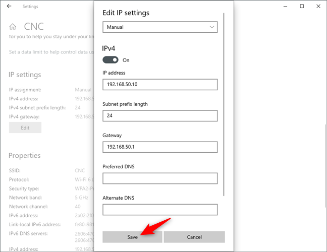 Guardando los cambios