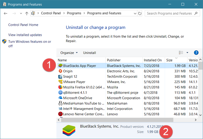Windows, aplicaciones, espacio de almacenamiento