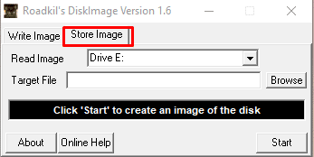 Haga clic en la opción Guardar imagen para cambiar a la pestaña Guardar imagen en la aplicación Readkil