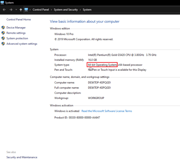 Tipo de sistema de sistema operativo de 64 bits.  Solucionar el mensaje de error 400 de Dropbox en Windows 10