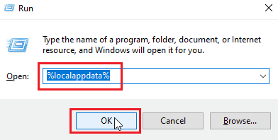 Abra la carpeta Local AppData.  Solucionar el mensaje de error 400 de Dropbox en Windows 10