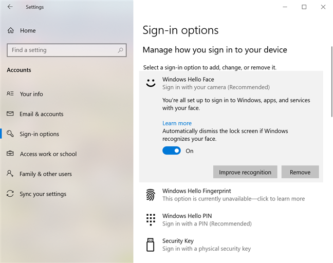 Cierra automáticamente la pantalla de bloqueo si Windows reconoce tu rostro