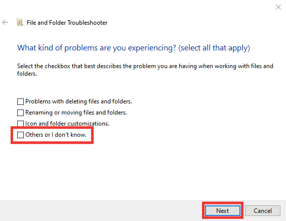otros o no sé archivo. Solucionar el error 0x80070718 en Windows 10