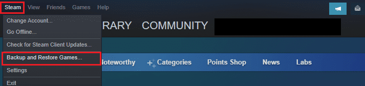 Ahora, seleccione la opción Copia de seguridad y restauración de juegos…