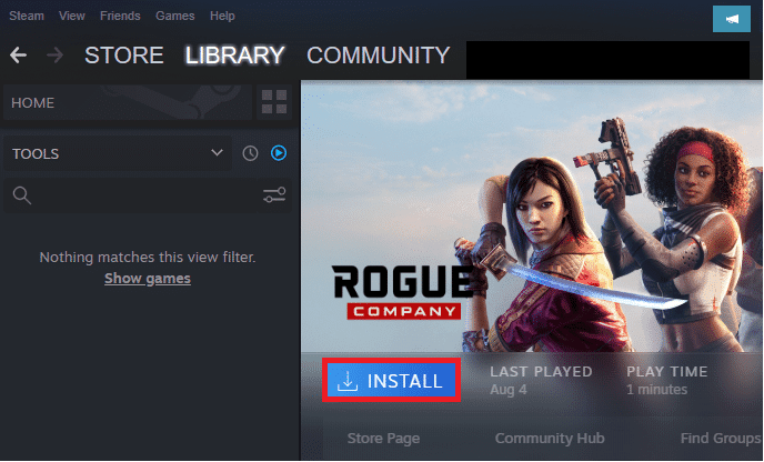 Haga doble clic en el juego y haga clic en el botón INSTALAR.  Cómo hacer una copia de seguridad de los juegos de Steam