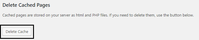Botón Eliminar caché