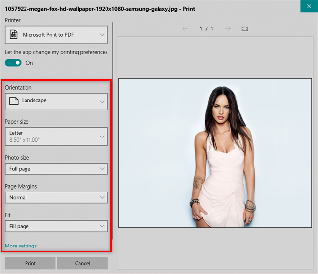 Personalice la impresión de PDF