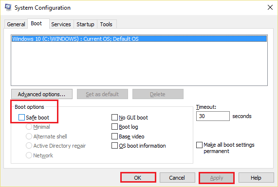 desmarque la opción de arranque seguro en la configuración del sistema