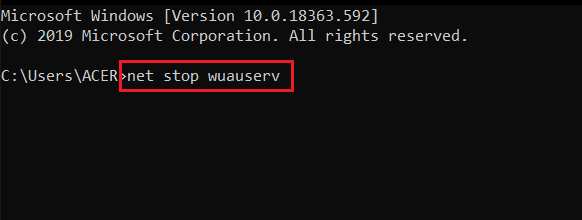 escriba los comandos para reiniciar los servicios de actualización de Windows en el símbolo del sistema o cmd