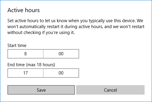 Cómo cambiar las horas activas para la actualización de Windows 10