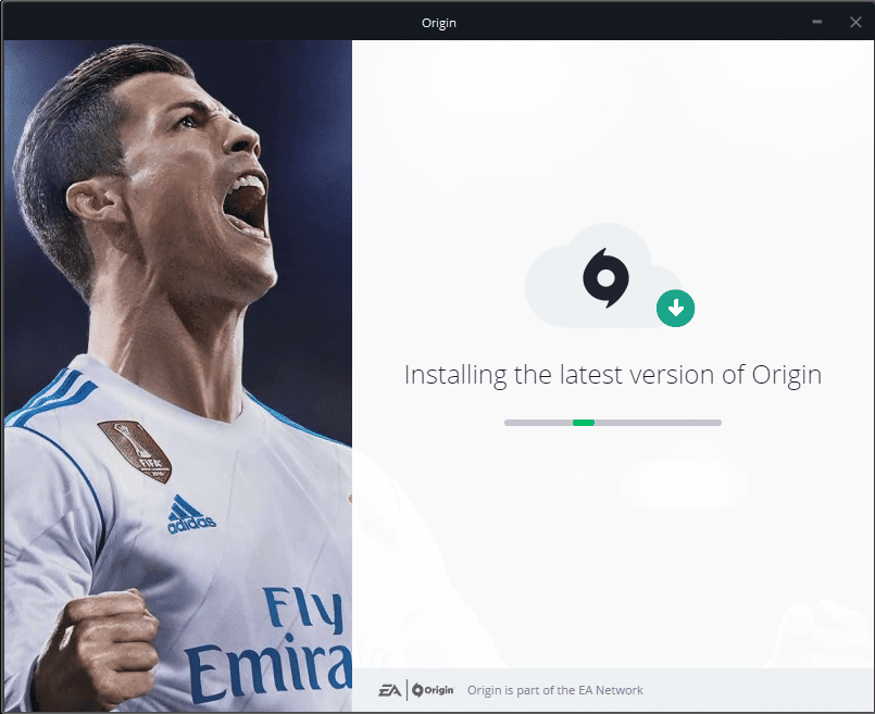 instalando la última versión de origen.  Cómo reparar el error de origen 9:0