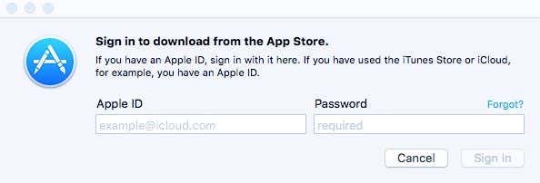 iniciar sesión en la tienda de Apple