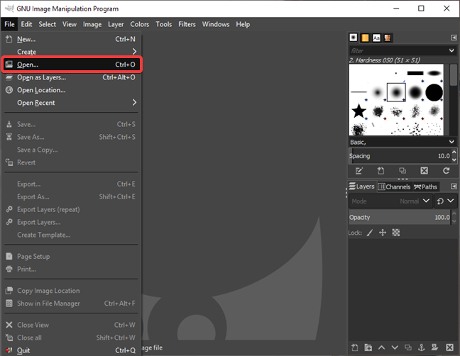 Abra el archivo GIF en GIMP