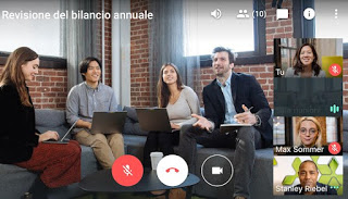 Aplicación Hangouts Meet reunión en el hangout