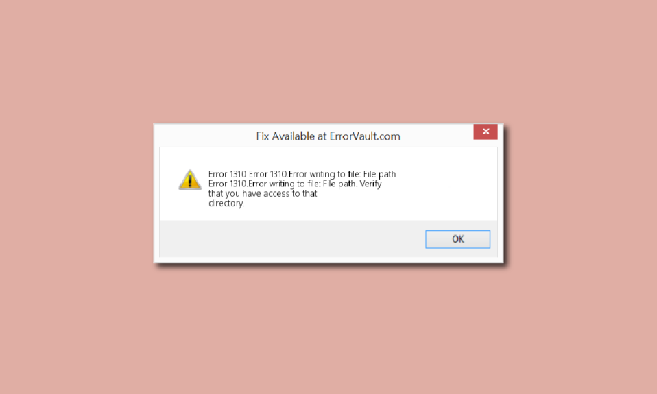 Solucione el error 1310 Verifique que tenga acceso a ese directorio