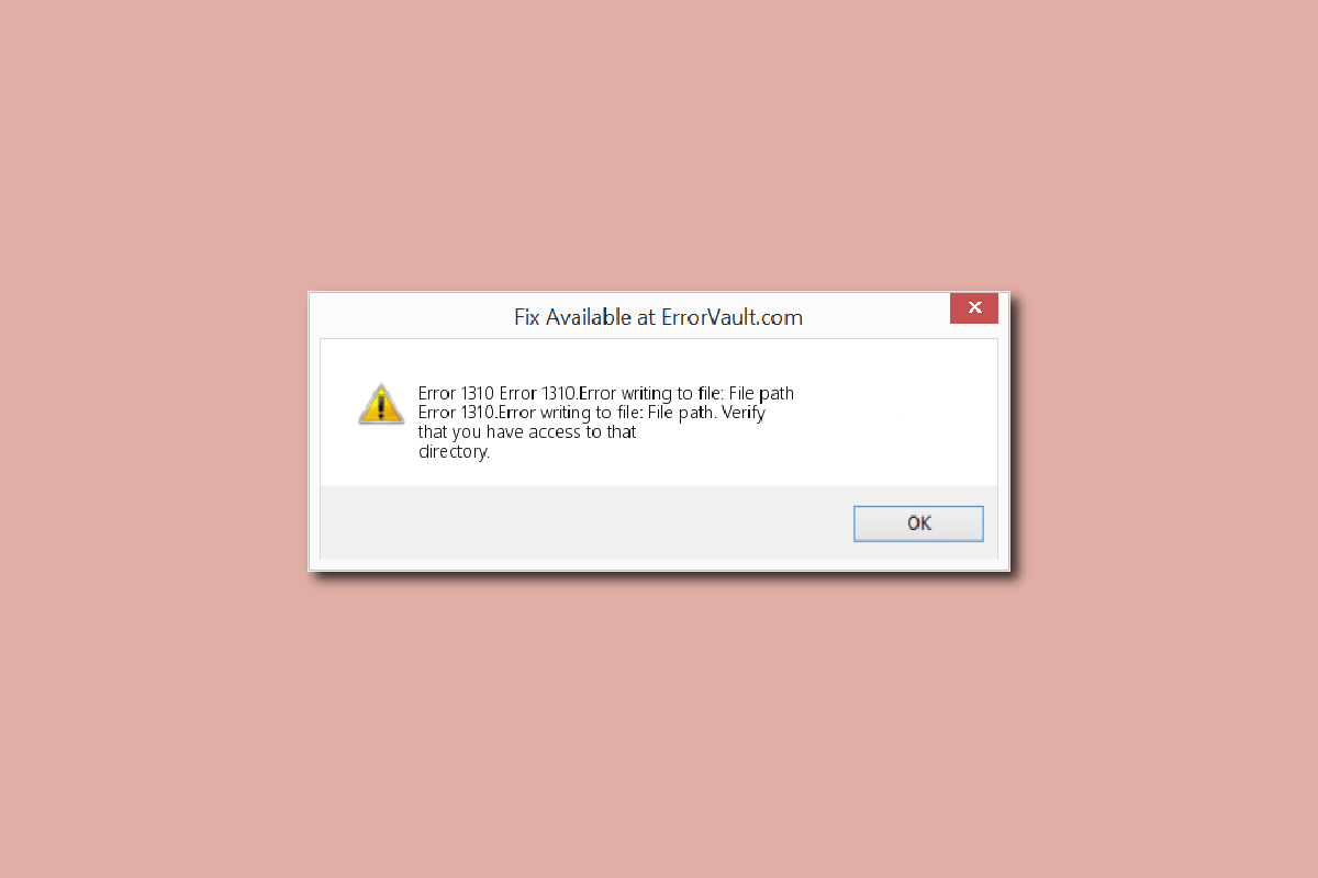 Solucione el error 1310 Verifique que tenga acceso a ese directorio