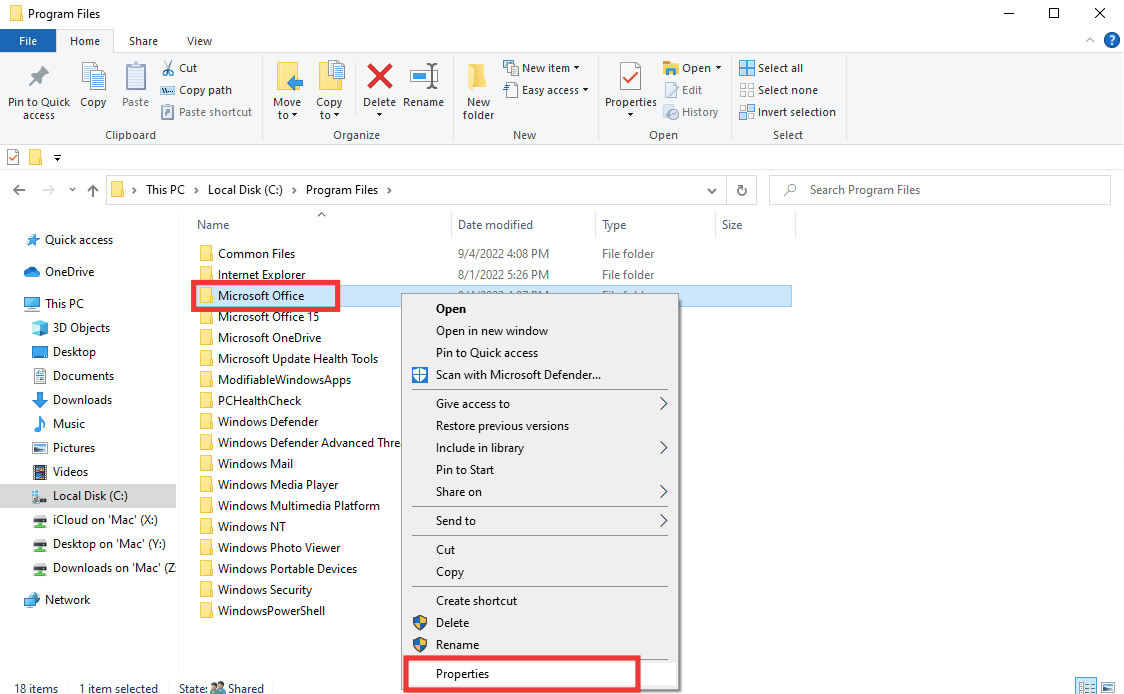 haga clic en Propiedades.  Solucione el error 1310 Verifique que tenga acceso a ese directorio
