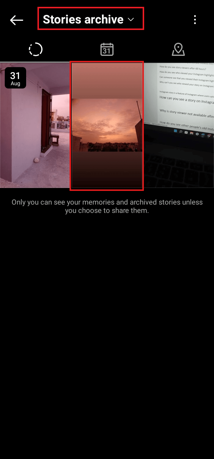 Toca el archivo de Historias para ver todas tus historias