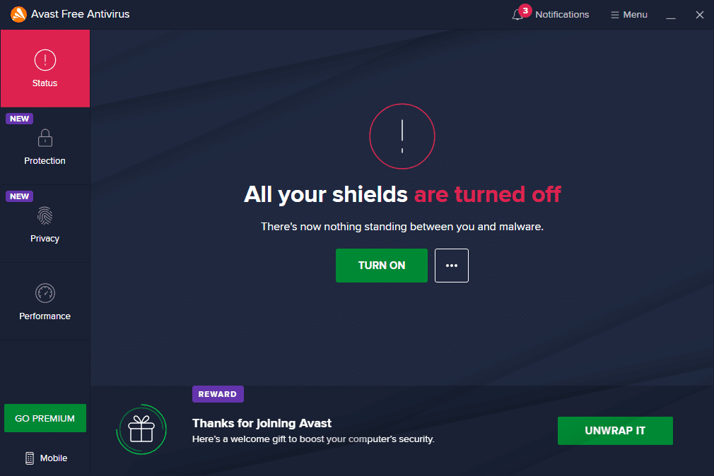 Todos tus escudos están apagados en la ventana principal.  Reparar No hay cámaras conectadas en Windows 10