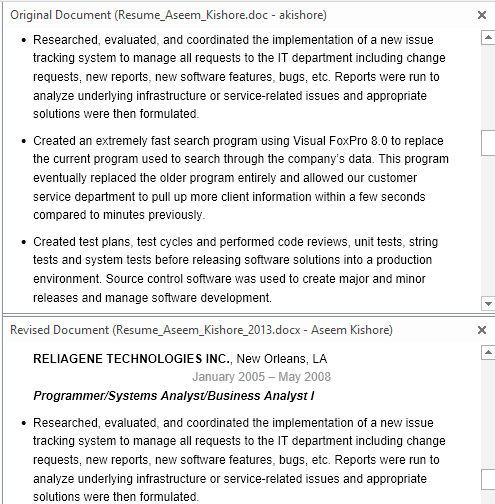 word muestra el documento