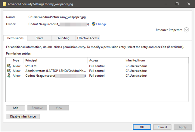 Explorador de archivos, Windows, compartir