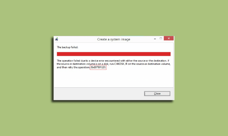 Arreglar el código de error 0x8078012D en Windows 10