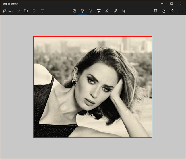 Captura de pantalla de un diagrama hecho con Snip & Sketch