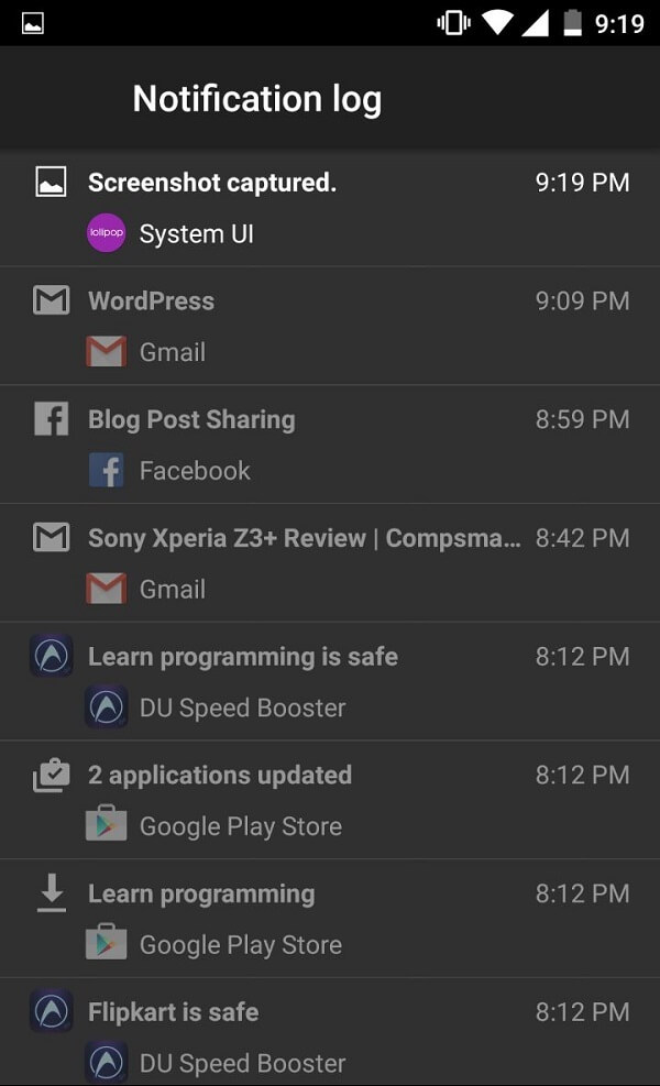 Ahora verás la lista de todas las notificaciones | Cómo recuperar notificaciones eliminadas en Android