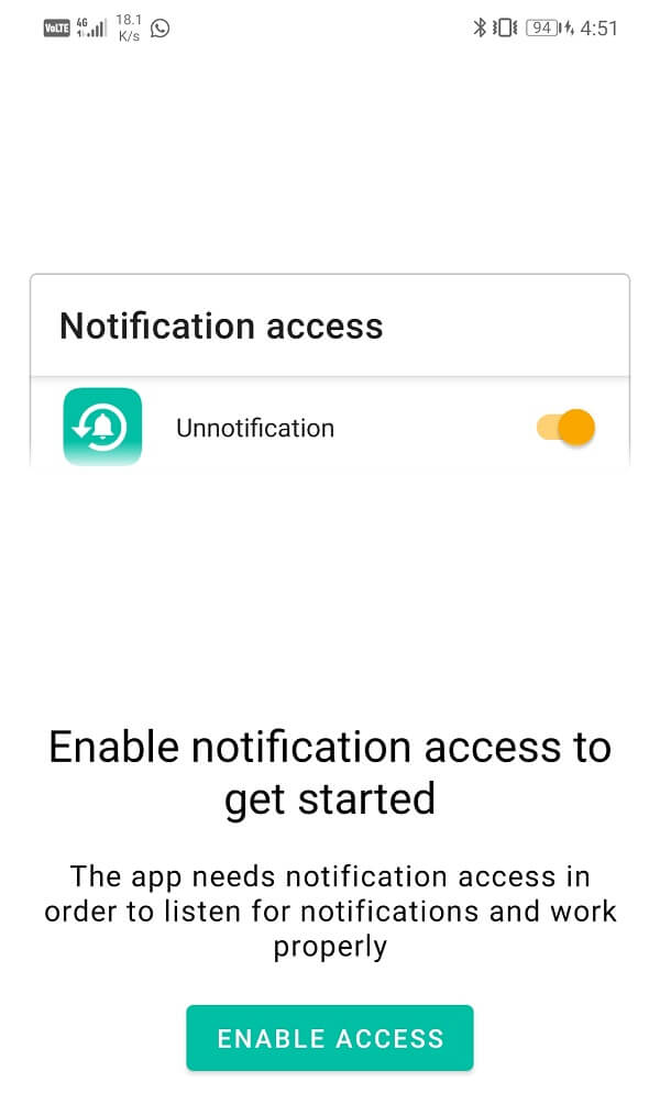 Otorgar el acceso a Notificaciones