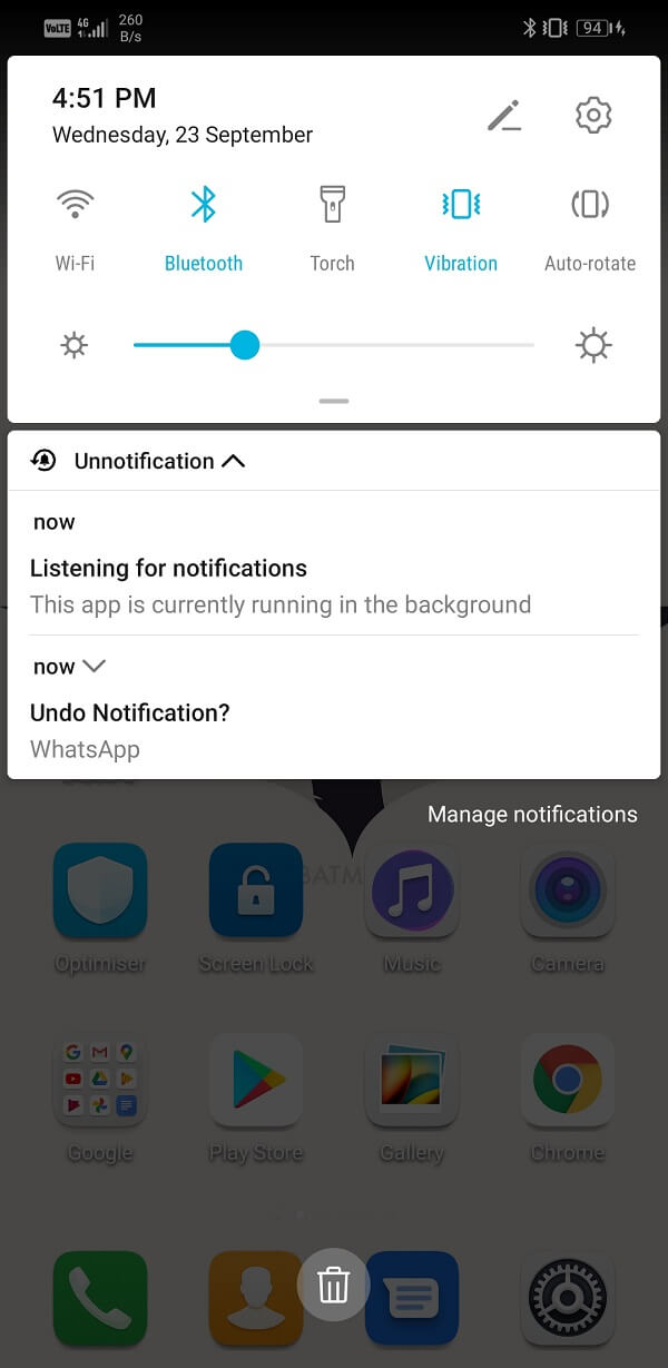 Una nueva notificación ha tomado su lugar.
