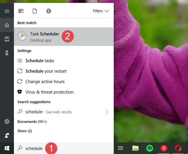 Programador de tareas, Windows