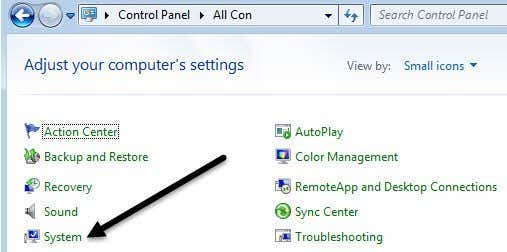 sistema de panel de control