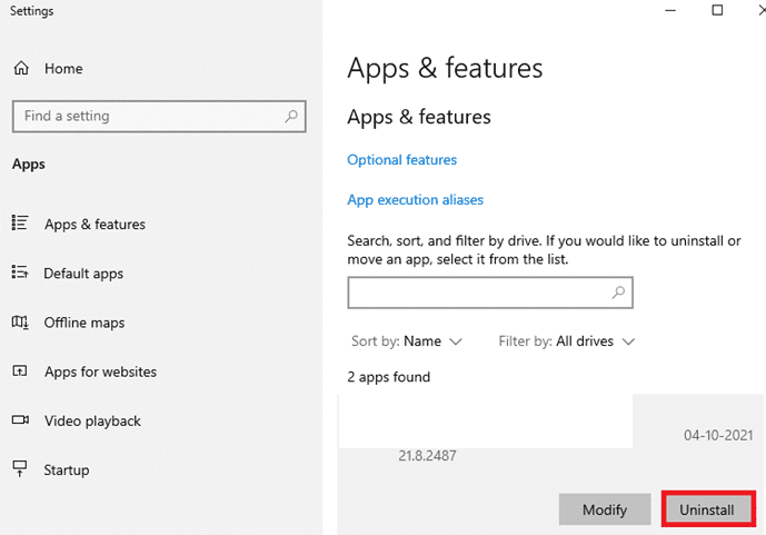 Finalmente, haga clic en Desinstalar.  Arreglar el alto uso de CPU de Ntoskrnl.exe