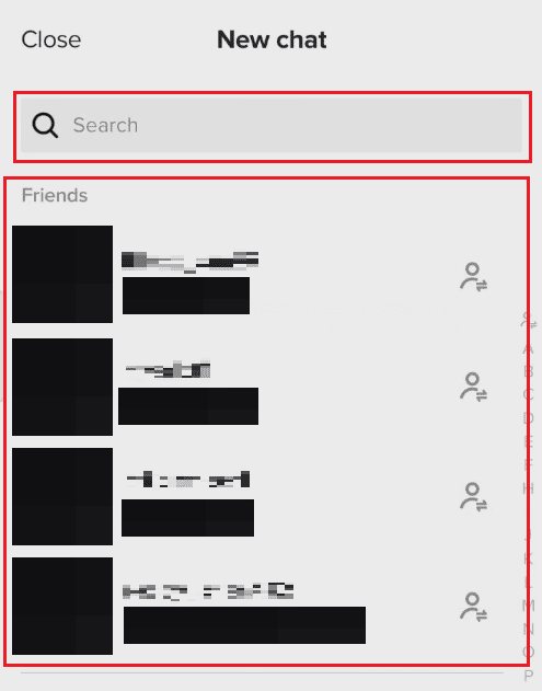 seleccione todos los perfiles de TikTok deseados o búsquelos