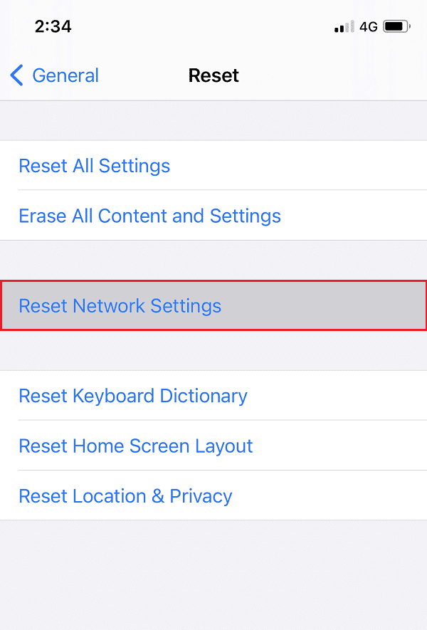 Restablecer configuración de red en iPhone.  Cómo arreglar AirPods no restablecerá el problema