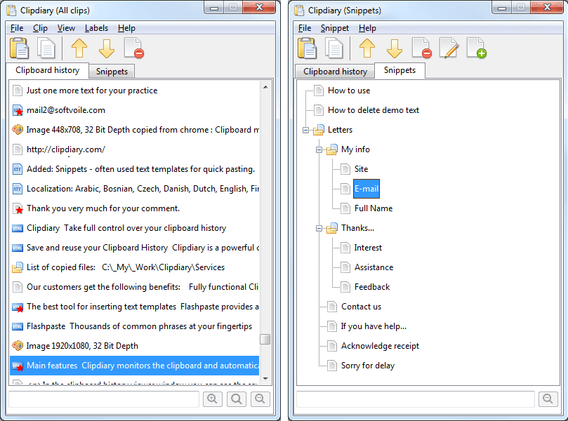 clipdiario |  Ver el historial del Portapapeles en Windows