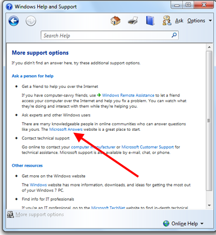 Windows, Ayuda y soporte técnico, Cómo