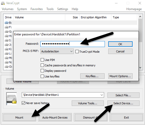 montar volumen veracrypt