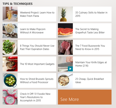 Windows 8.1, Comida y bebida, recetas, vinos, cócteles, cocina