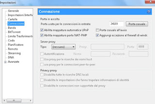 Configuración de uTorrent corriente
