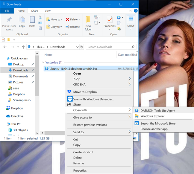 Abra los archivos ISO en el Explorador de Windows