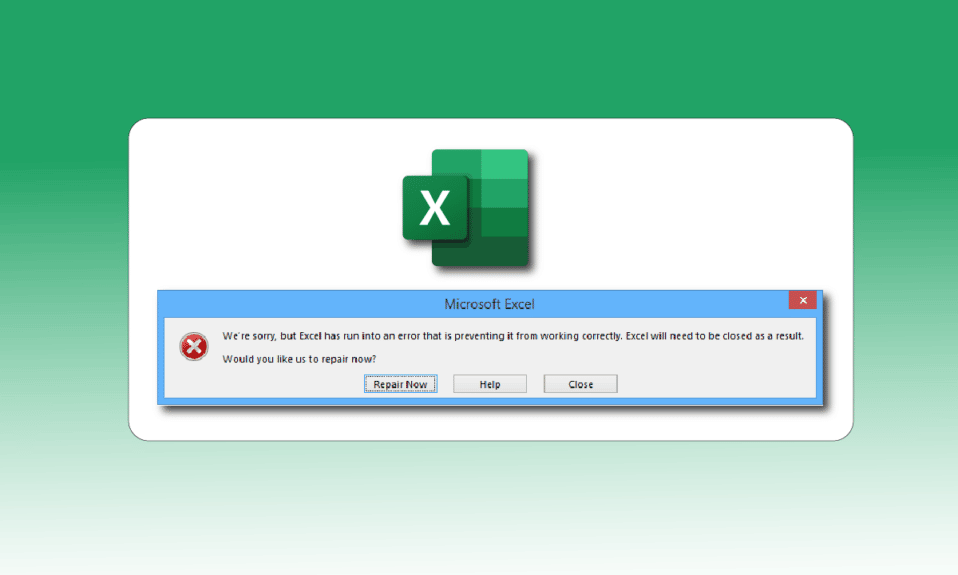 Arreglar Excel se ha encontrado con un error