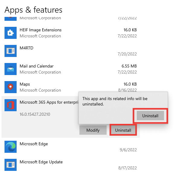 Haga clic en Desinstalar