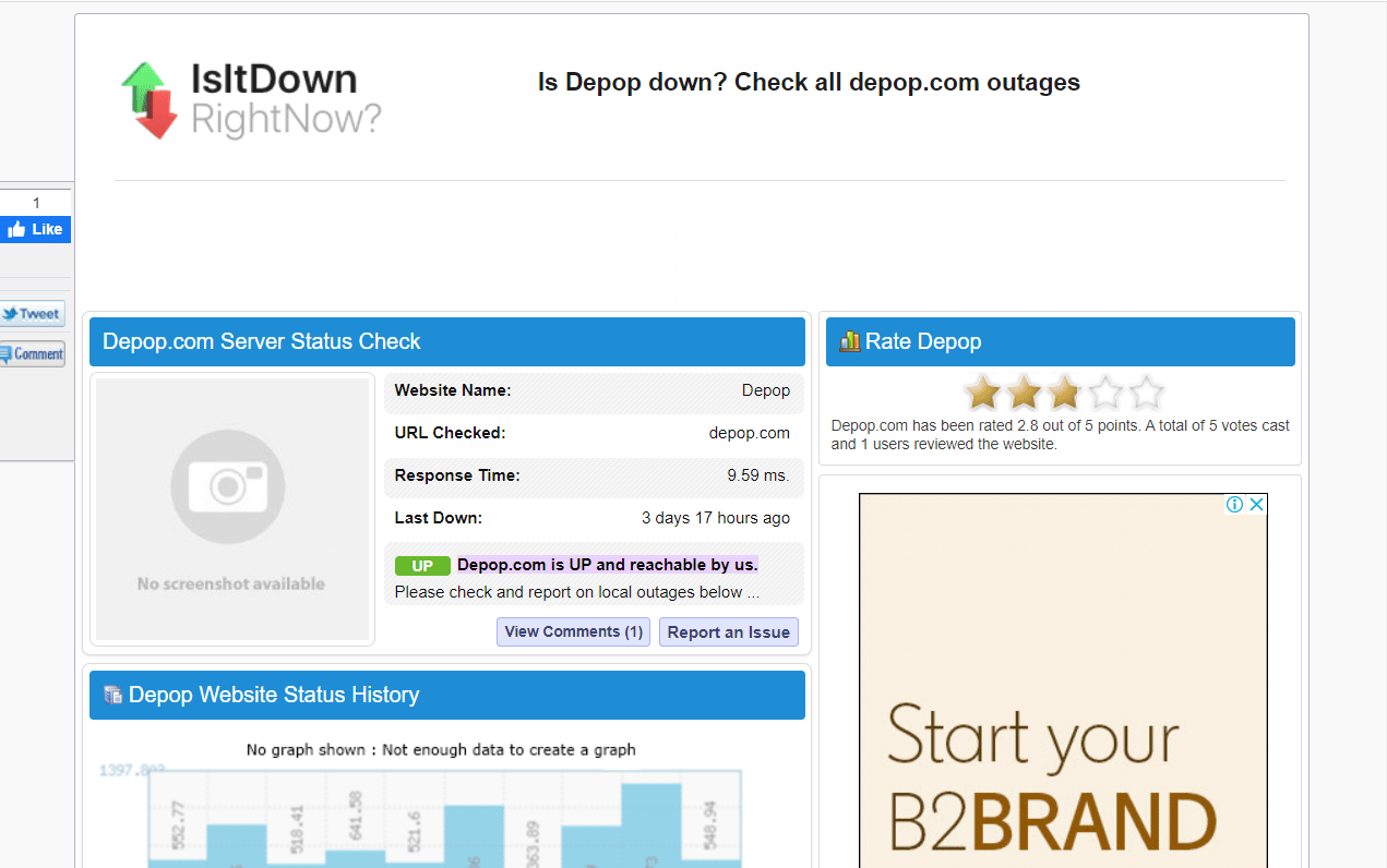 Estado del servidor de despop